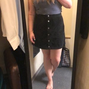 Black corduroy skirt with pockets